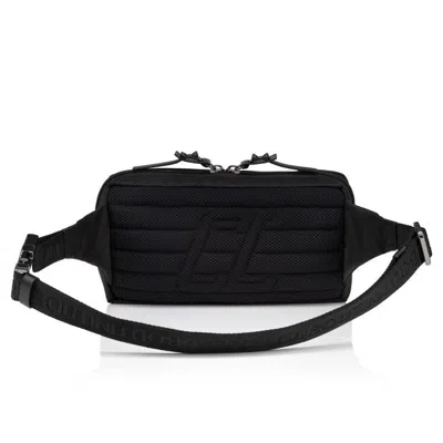 Christian Louboutin Loubideal Studded Rubber-trimmed Shell And Mesh Belt Bag In Black/black/black