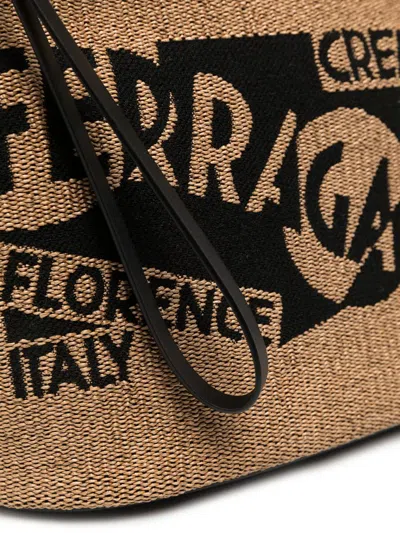 Shop Ferragamo Bags In Miele/nero