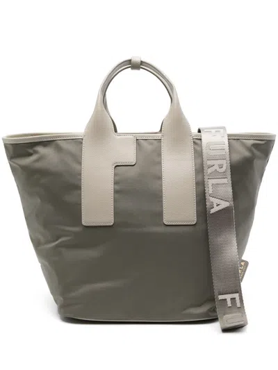 Shop Furla Piuma L Tote Bags In 3183s Sage+vetiver+marmo C