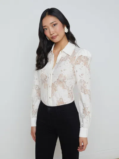 L'agence Jenica Lace Blouse In Ivory