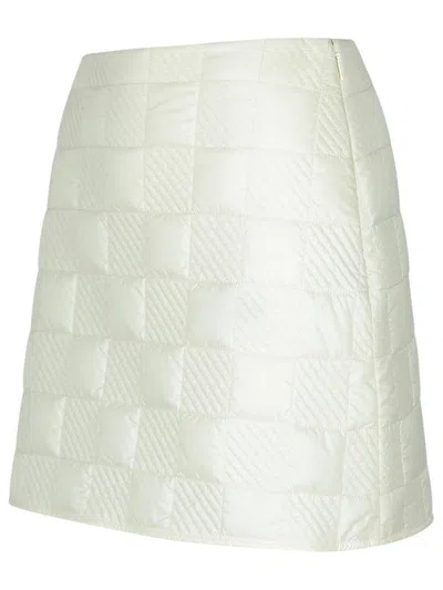 Moncler Women's Checkered Quilted Nylon Short Skirt In Beige