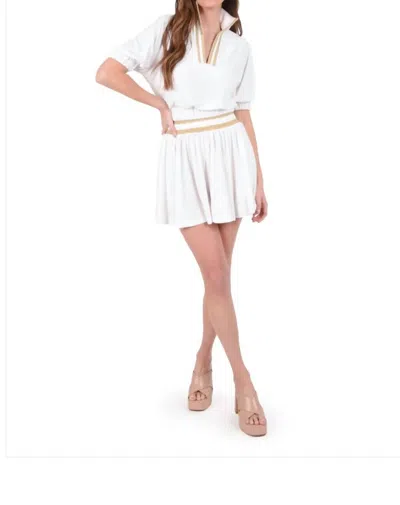 Emily Mccarthy Poppy Crop Top In White Terry In White