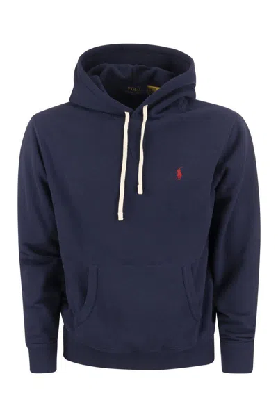 Shop Polo Ralph Lauren Hooded Sweatshirt In Navy Blue