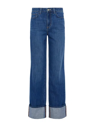 L Agence Miley Cuffed Wide-leg Jean In Lampson