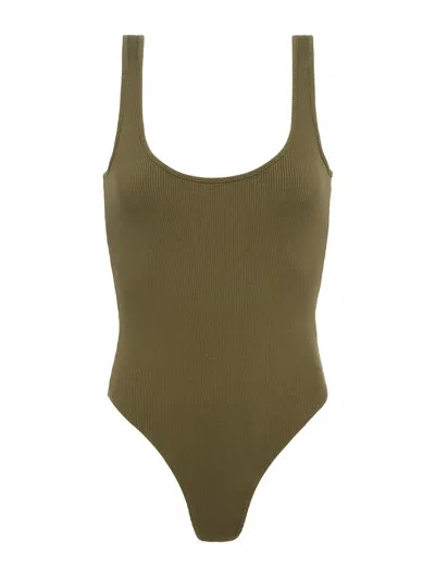 L'agence Nica Scoopneck Bodysuit In Pine