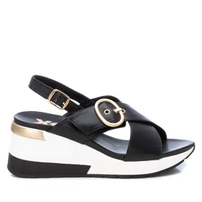 Xti Women's Wedge Cross Strap Sandals In Black In Black