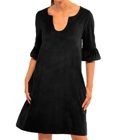 Gretchen Scott Shake Your Tushy Suede Dress In Black In Black