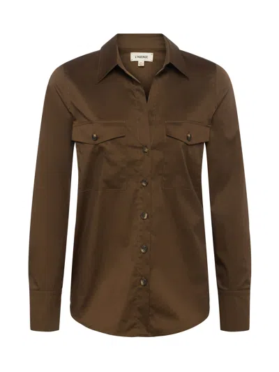 L Agence Pearson Blouse In Pine