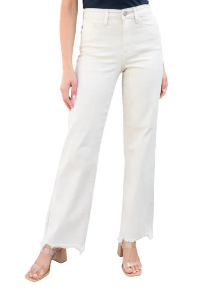 Judy Blue High Waist Cargo Pants In White In Pink