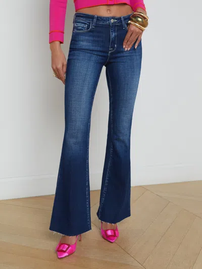 L Agence Sera Sneaker Flare Jean In Beacon