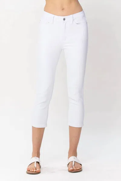 Judy Blue Mid-rise Crop Jeans In White In White