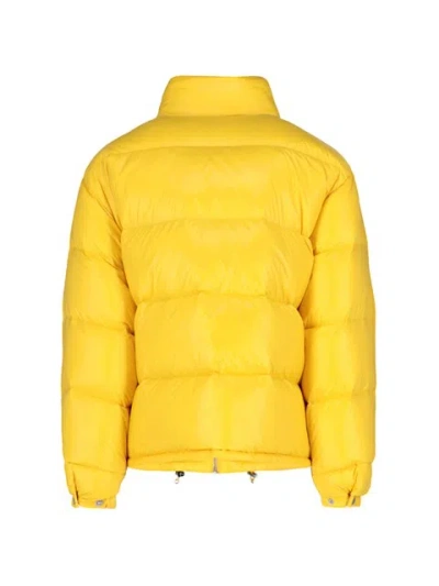 Prada Down Jacket With Logo In Yellow