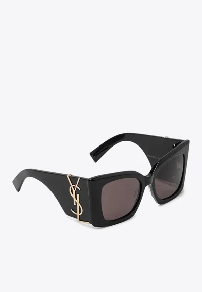 Saint Laurent Sl M119 Blaze Rectangular Sunglasses In Gray