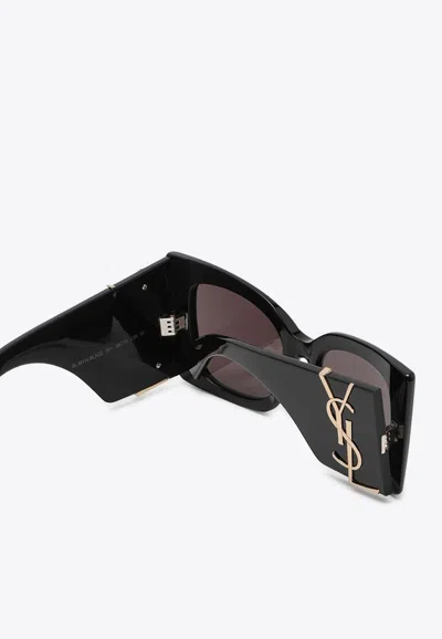 Saint Laurent Sl M119 Blaze Rectangular Sunglasses In Gray