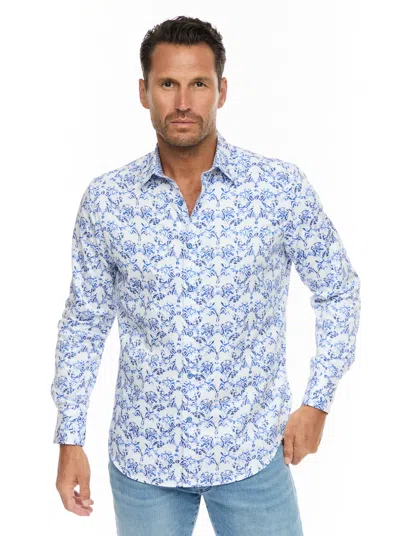 Robert Graham Faded Floral Button-up Shirt In Blue