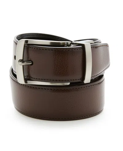 Shop Perry Ellis Men's Burnished Edge Belt In Brown,black