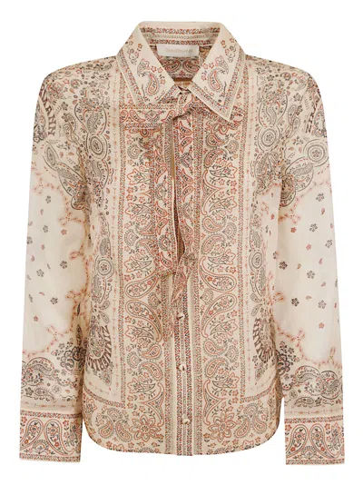 Shop Zimmermann Shirts In Cream Bandana