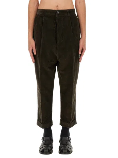 Shop Ami Alexandre Mattiussi Ami Paris Ribbed Pants In Brown