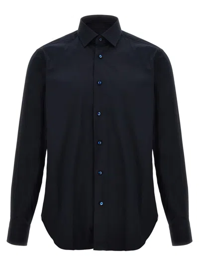 Shop Barba Poplin Shirt In Blue