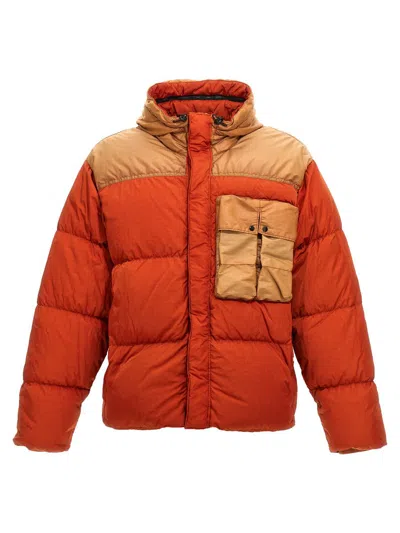 Shop C.p. Company 'eco Chrome-r Mixed Goggle' Down Jacket In Orange