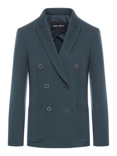 Shop Giorgio Armani Blazer In Green