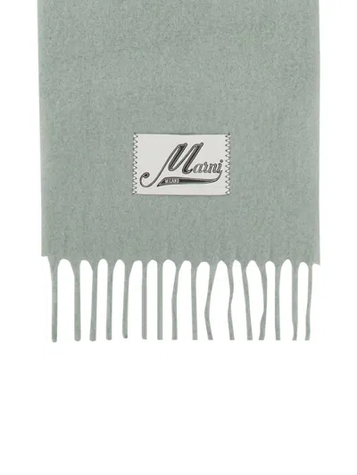 Shop Marni Scarf With Logo In Green