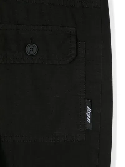 Msgm Canvas Cargo Pants In Black