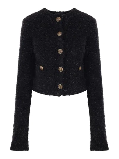 Shop Balenciaga Cardigan With Embossed Buttoning In Black