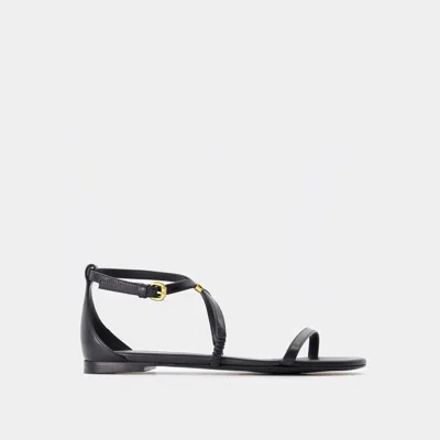 Alexander Mcqueen Ankle-strap Leather Sandals In Black