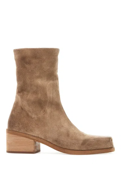 Marsèll Marsell Suede And Split Suede Ankle Boots In Marrone