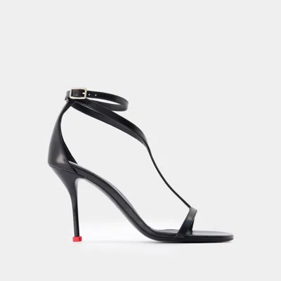 Alexander Mcqueen Harness 90 Calf Leather Sandals In Black