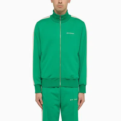 Shop Palm Angels Sporty Sweatshirt With Zip In Green