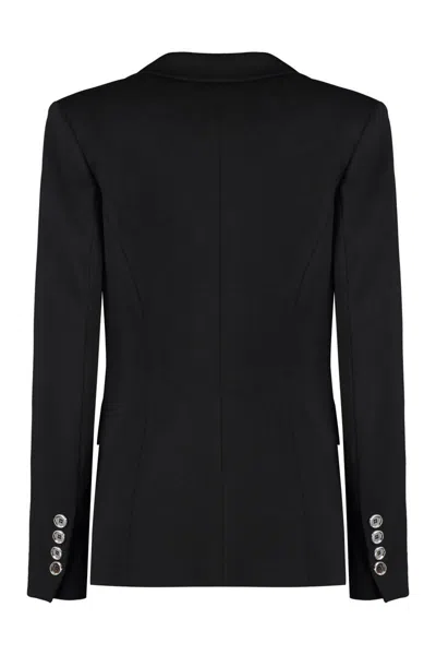 Shop Pinko Signum Single-breasted Viscose Blazer In Black