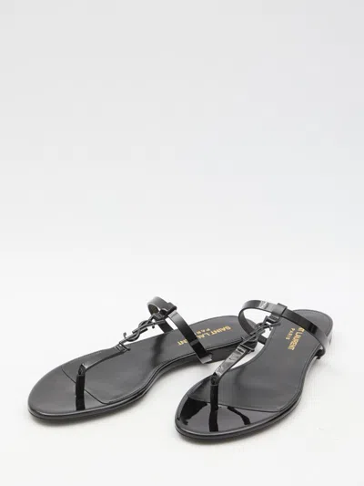 Shop Saint Laurent Cassandra Sandals In Black