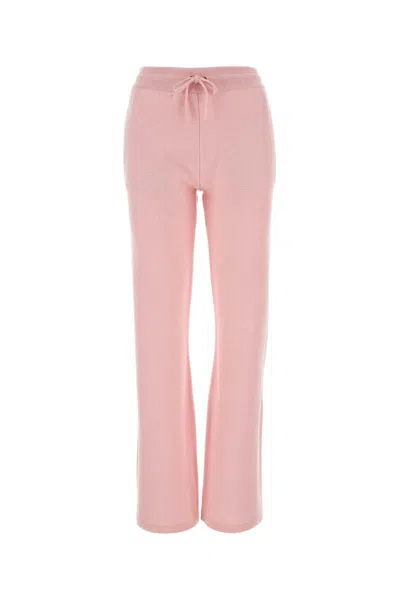 Versace Pink Wool Blend Flared Leg Pant In Pink