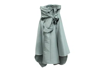 Alexis Mabille Bow-detailed Satin-twill Mini Dress In Grey Polyester In Grey