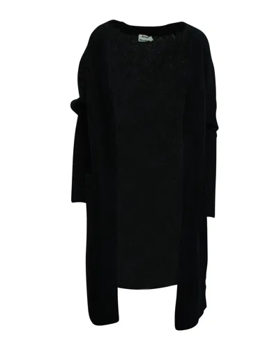 Acne Studios Raya Long Cardigan In Blue Mohair In Blue