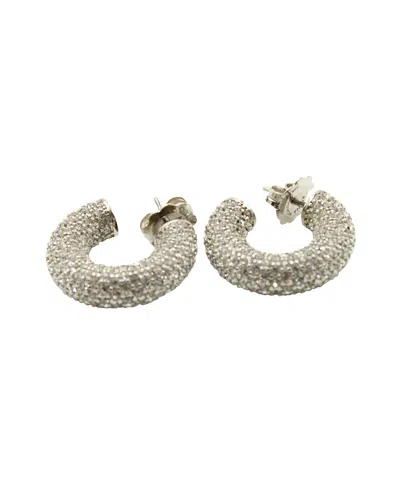 Amina Muaddi Cameron Crystal-embellished Earrings In Silver Metal In Silver