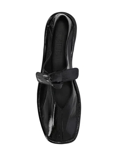Hereu Black Llasada Supple Shiny Ballerina Flats In Black