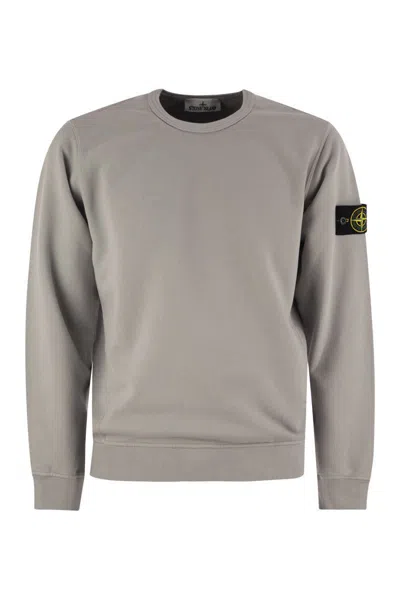 Shop Stone Island Crew-neck Sweatshirt In Frosted Cotton In Grey