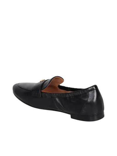 Tory Burch Black Leather Ballet Loafers In Black