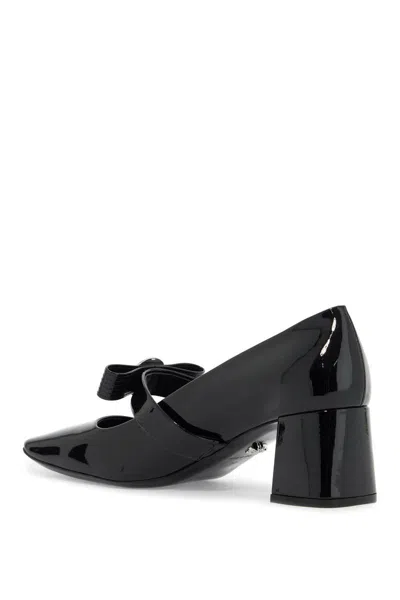 Versace Gianni Ribbon Embellished Patent-leather Pumps In Black