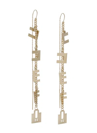 Elisabetta Franchi Earrings With Charm In Golden