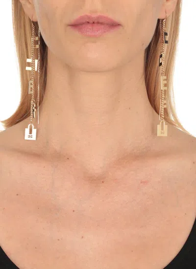Elisabetta Franchi Earrings With Charm In Golden