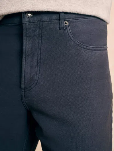 Faherty Stretch Terry 5-pocket Athletic Fit Pants In Navy