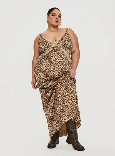 Princess Polly Curve Sanctuary Maxi Dress In Leopard