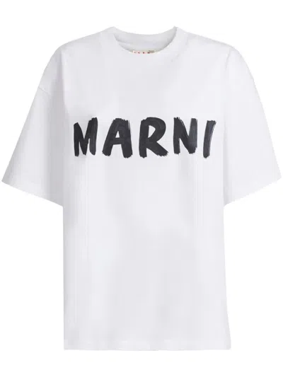 Shop Marni T-shirt With Print In White