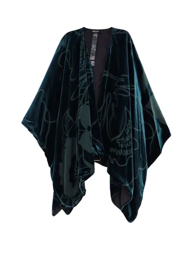 Shop Giorgio Armani Velvet Cape