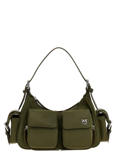 Shop Pinko Cargo Bag Shoulder Bags In Green