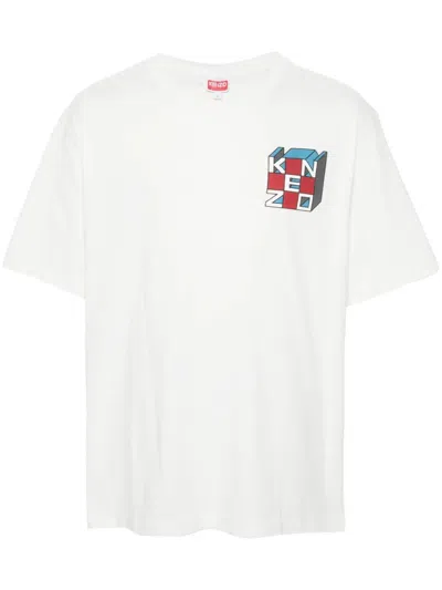 Shop Kenzo Kube T-shirt With Print In White